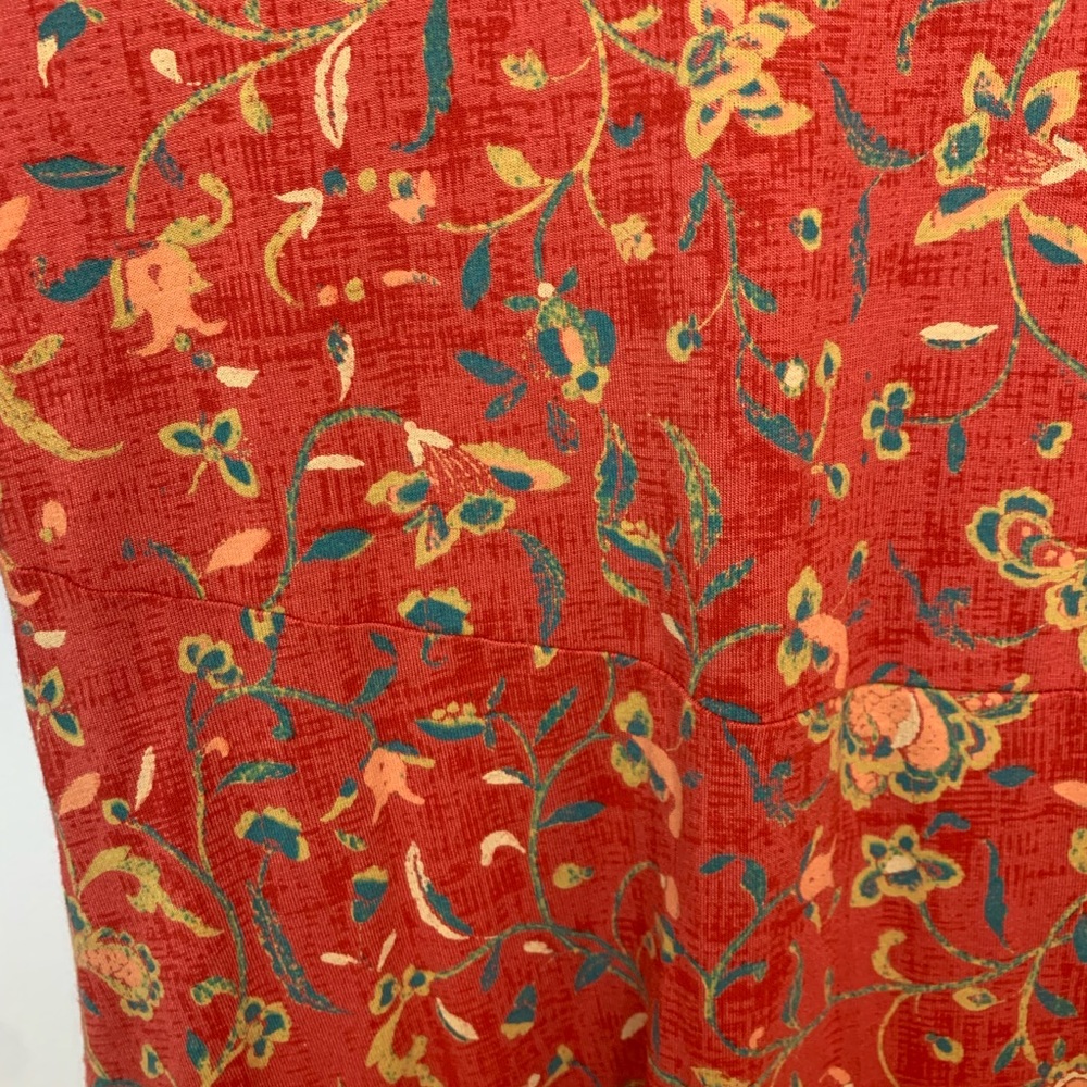 Peruvian Connection Artemis Tunic Shirt Women’s Size Large Floral Short Sleeve - Picture 6 of 9